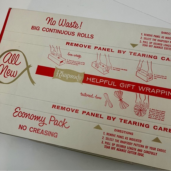 Vintage 1950’s “Rhapsody” Festive Foil Foursome Wrapping Paper and Tags Set🎅🏻 - Picture 9 of 13